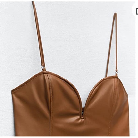 ZARA FAUX LEATHER DRESS - Picture 12 of 13